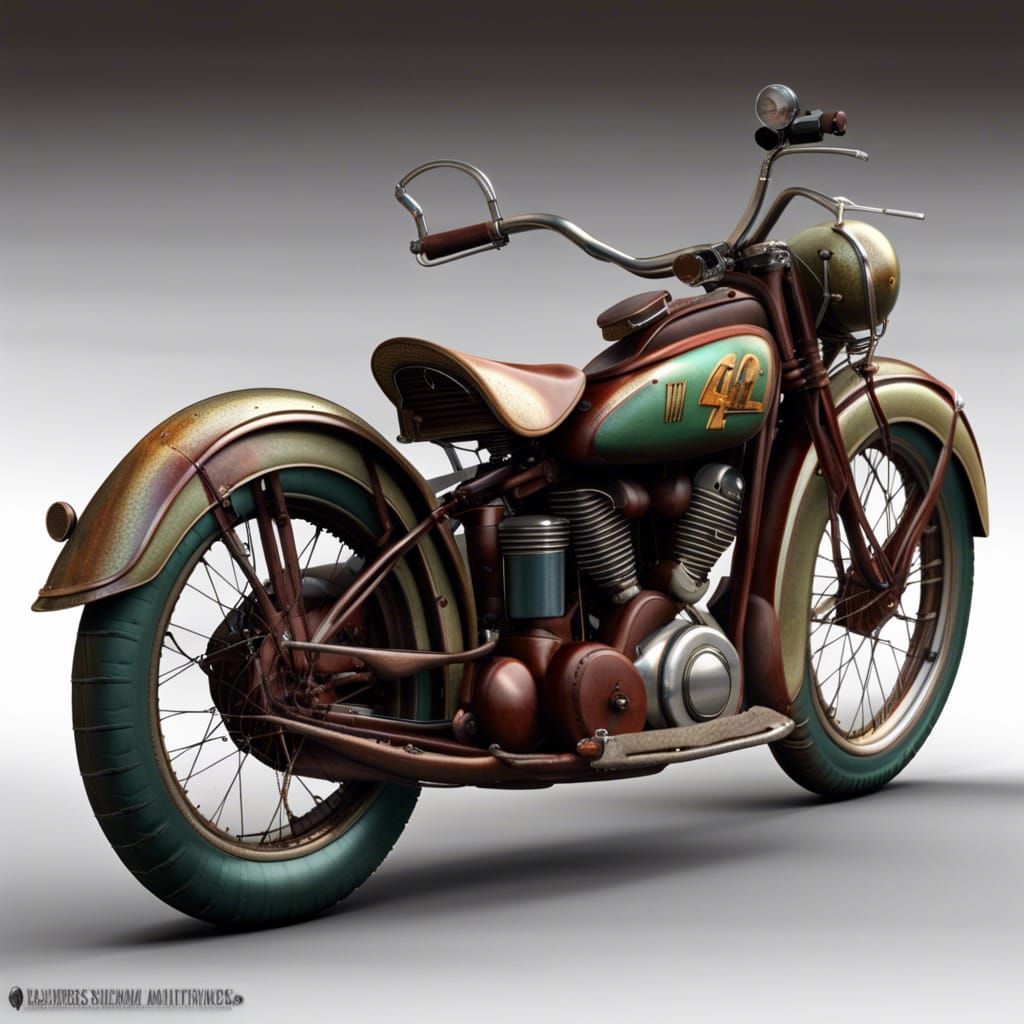 Hyperrealistic 1942 Indian Motorcycle Masterpiece