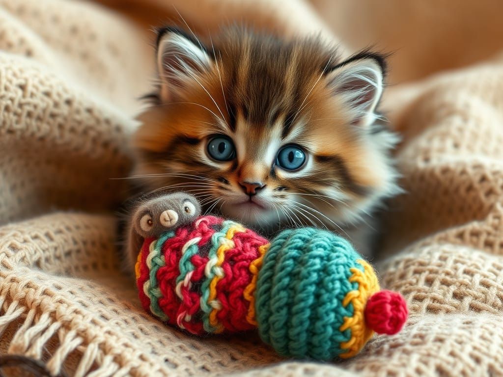 Whimsical Kitten Playtime in Vintage Charm