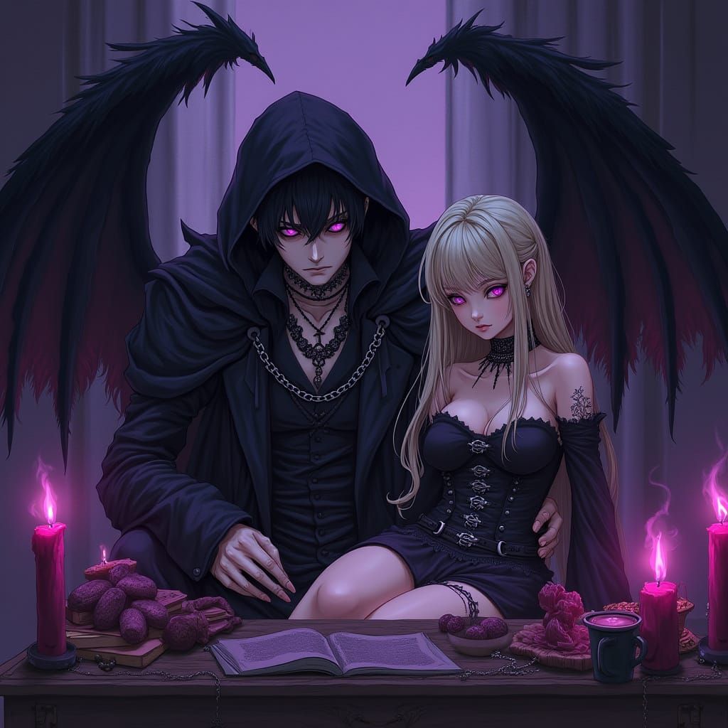 Gothic Shinigami Surveys a Teenage Girl's Bedroom