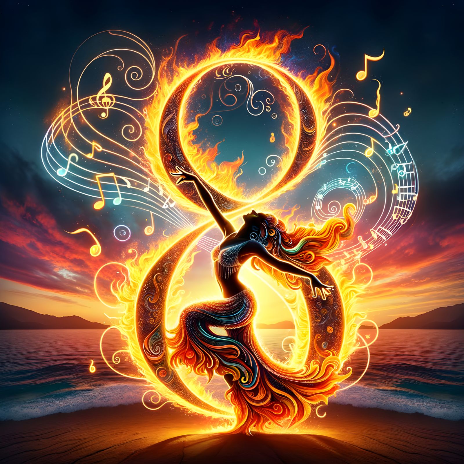 Surreal Middle Eastern Dancer Erupts from Blazing Fire in 8 ...