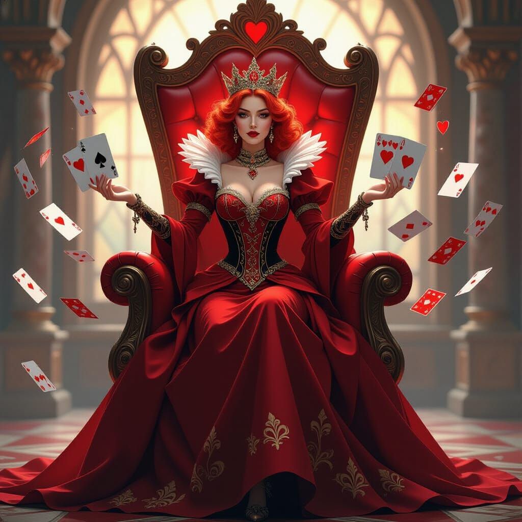 Sorceress Queen of Hearts Commands Card Shield
