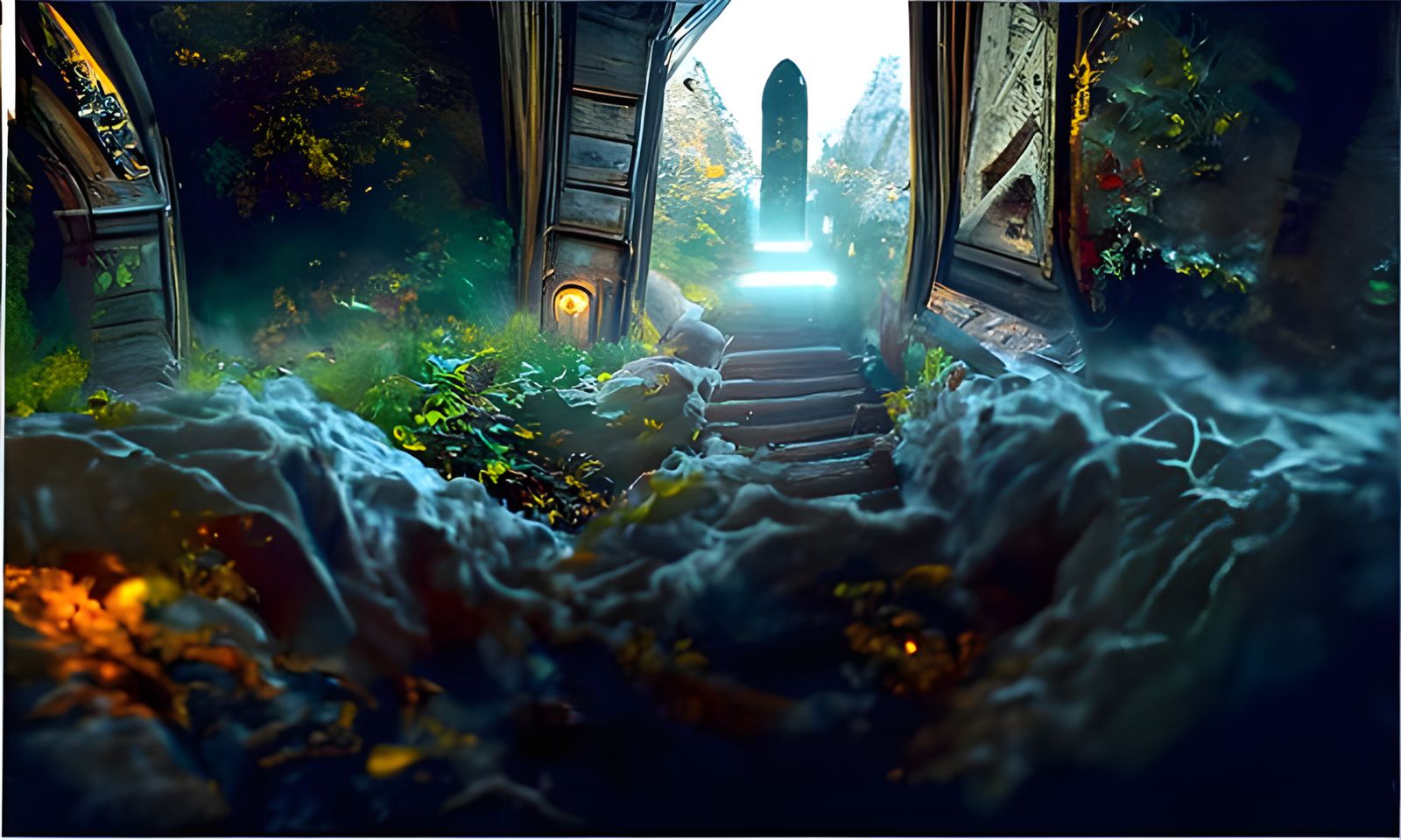 the portal under the stairs