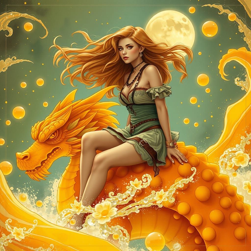 Gummy Dragon Rider in Dreamlike Soda Sea