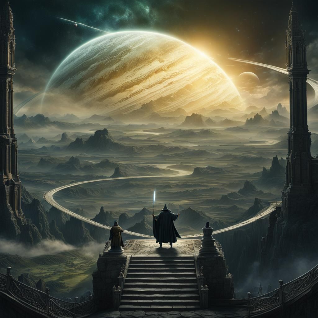 Epic Wizard Duel on Saturn Rings