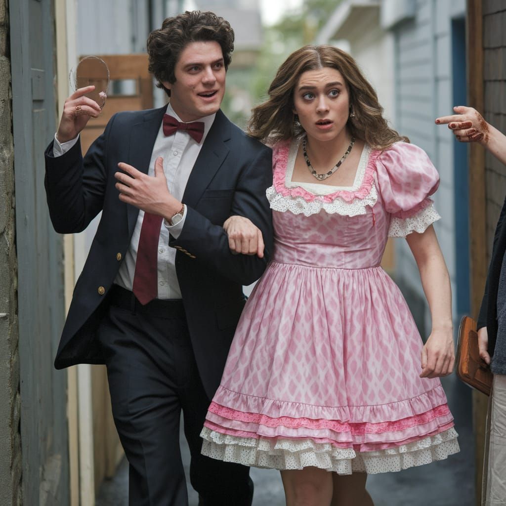 Confident Cross-dresser Comforts Woman Scared by Mouse