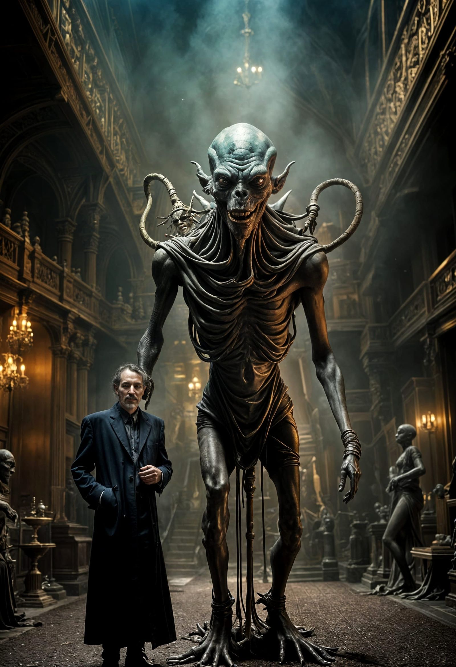 Extravagant Alien Characters in Cosmic Dreamscape