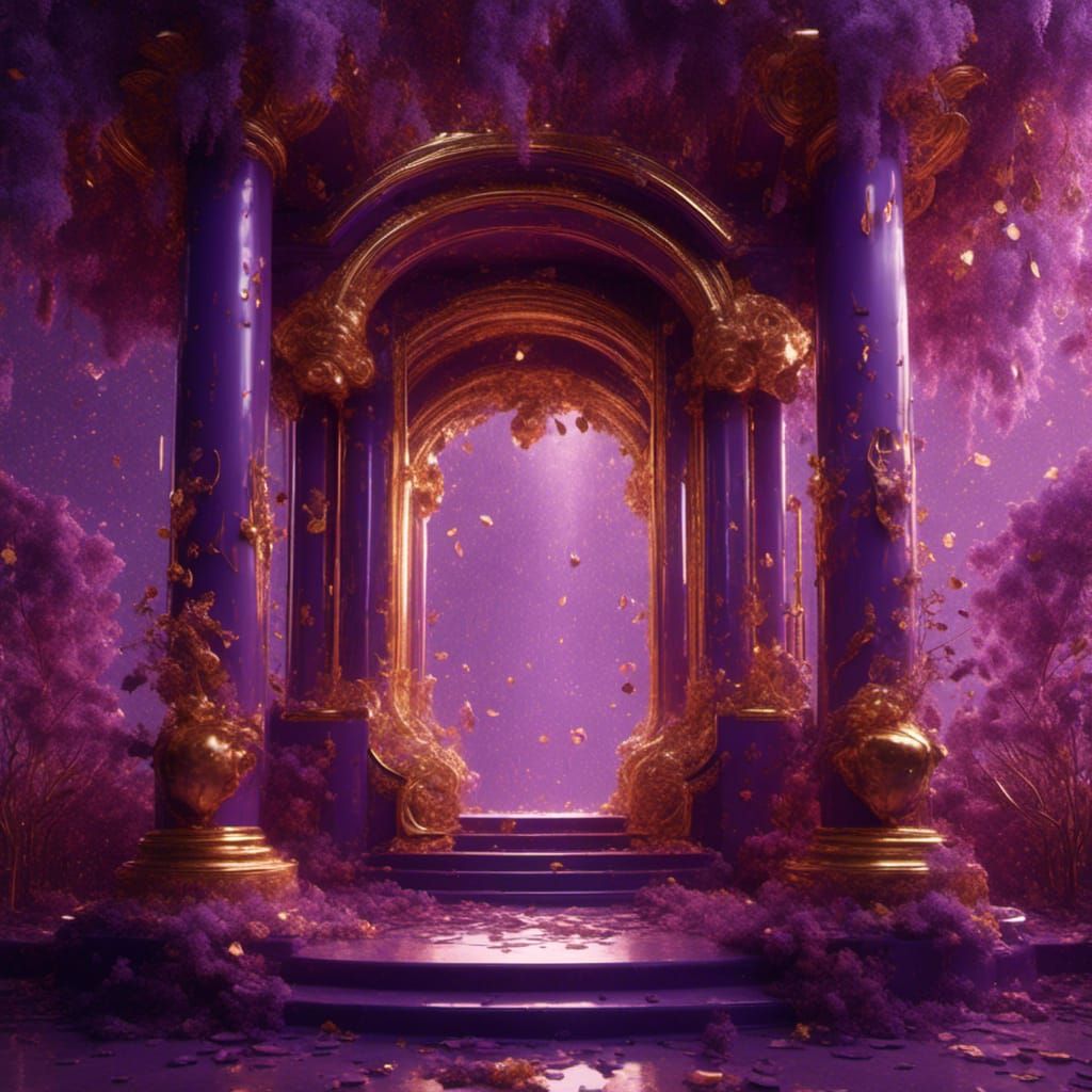 Luxurious Poster Image in Purple and Gold