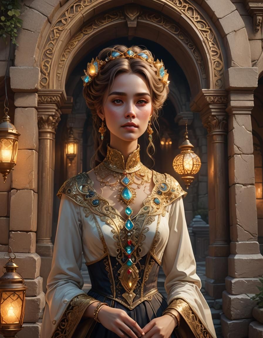 Victorian Woman Portrait in Hyper-Realistic Digital Art