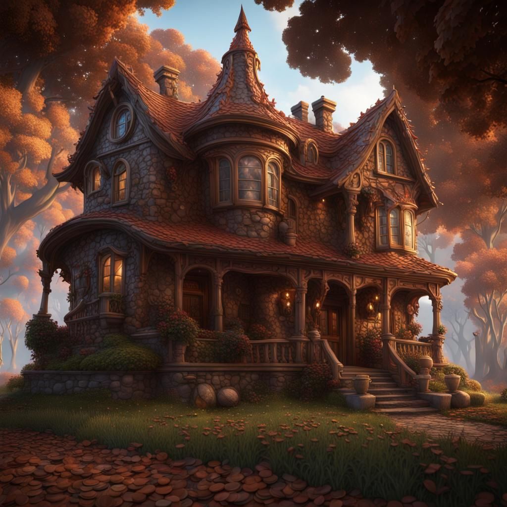 Penny and Quarter House: Detailed Matte Painting