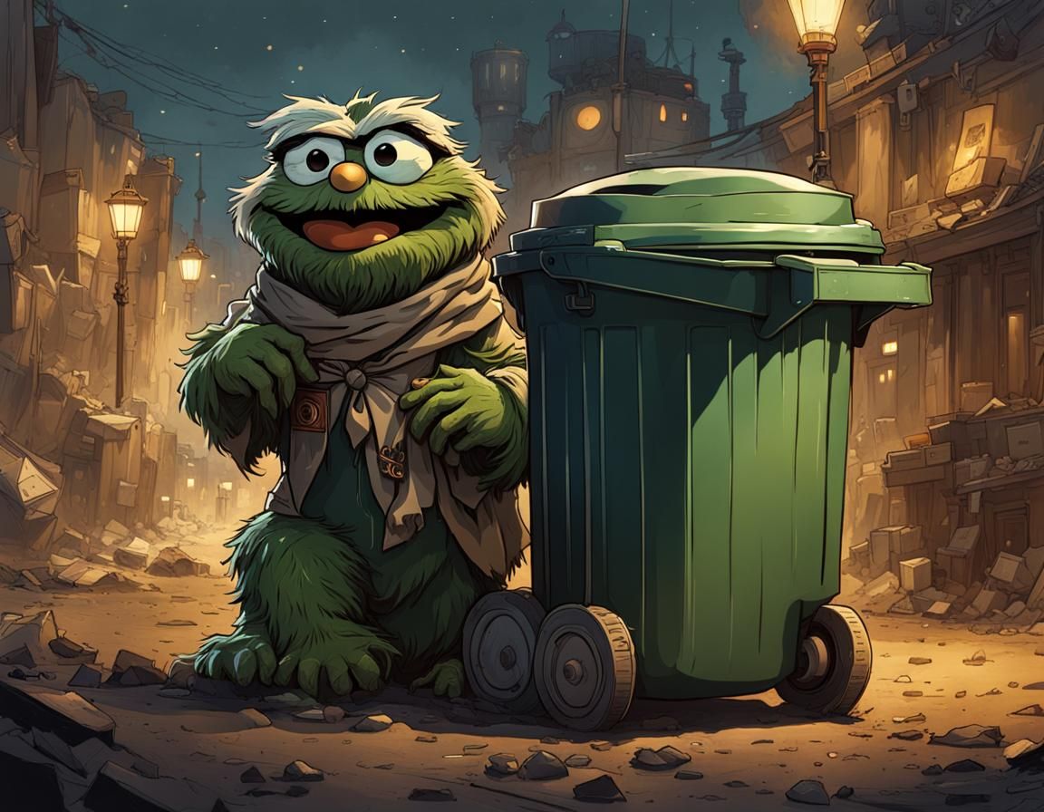 Oscar the Grouch out of the Can
