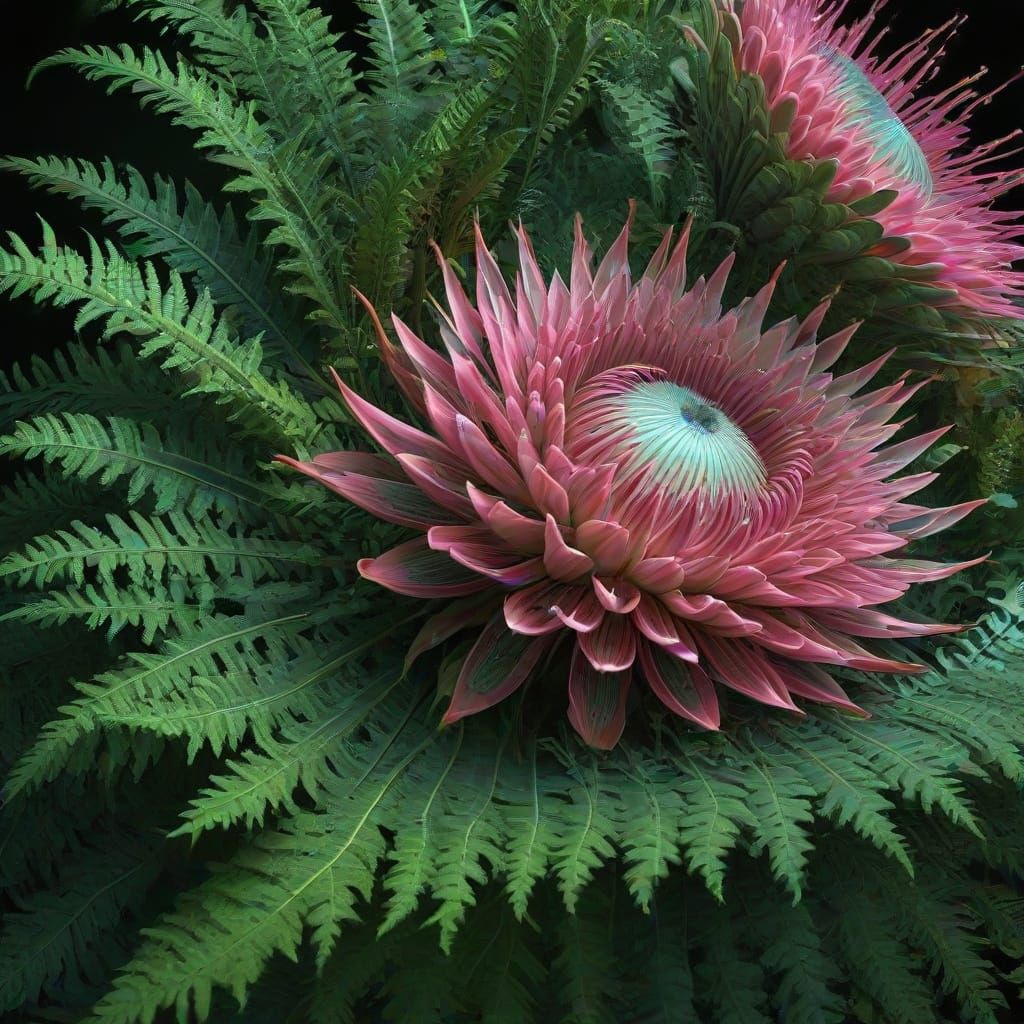 Vibrant Fractal Blooms in Ethereal Light