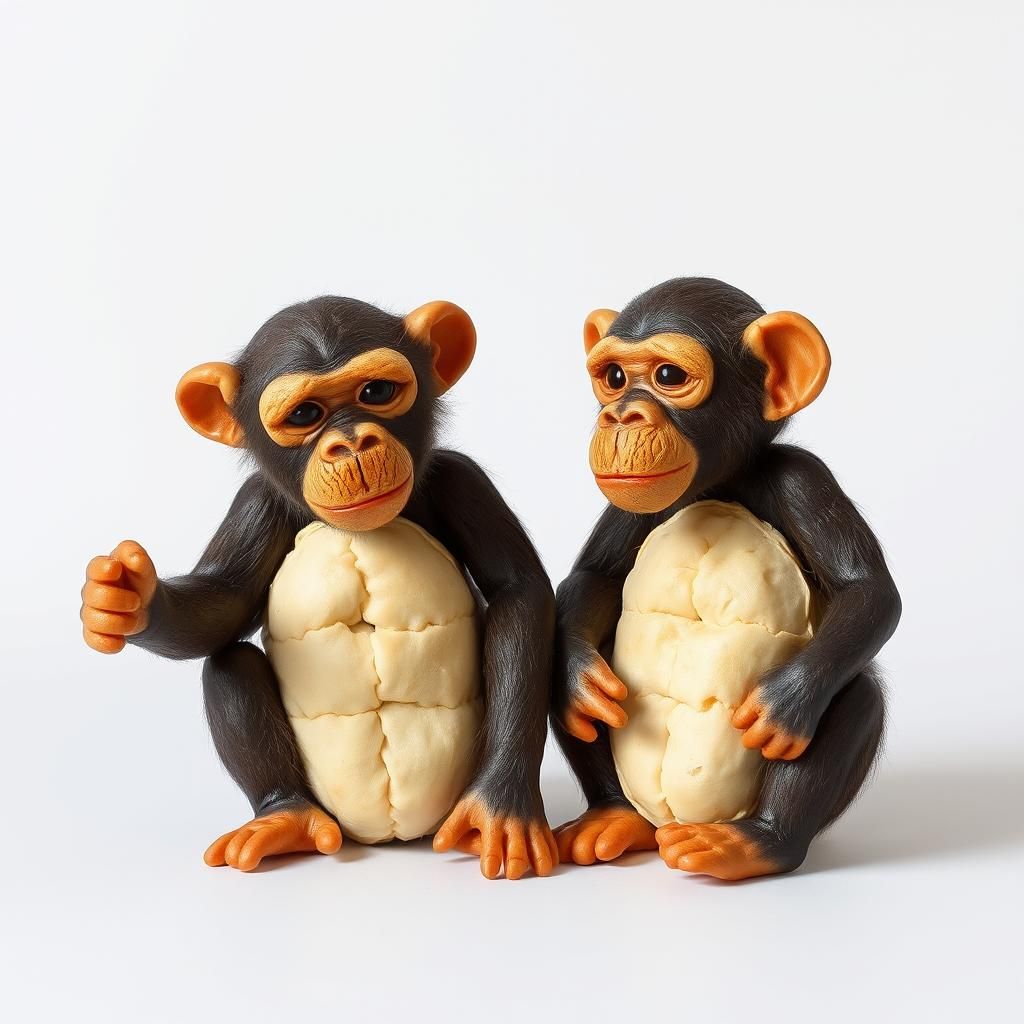 Bread Chimpanzees: A Whimsical Food Sculpture