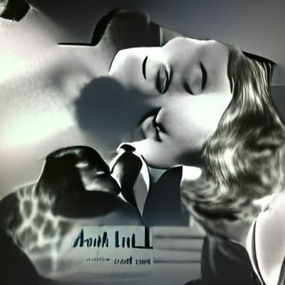 Romantic Film Noir Neck Kiss Portrait