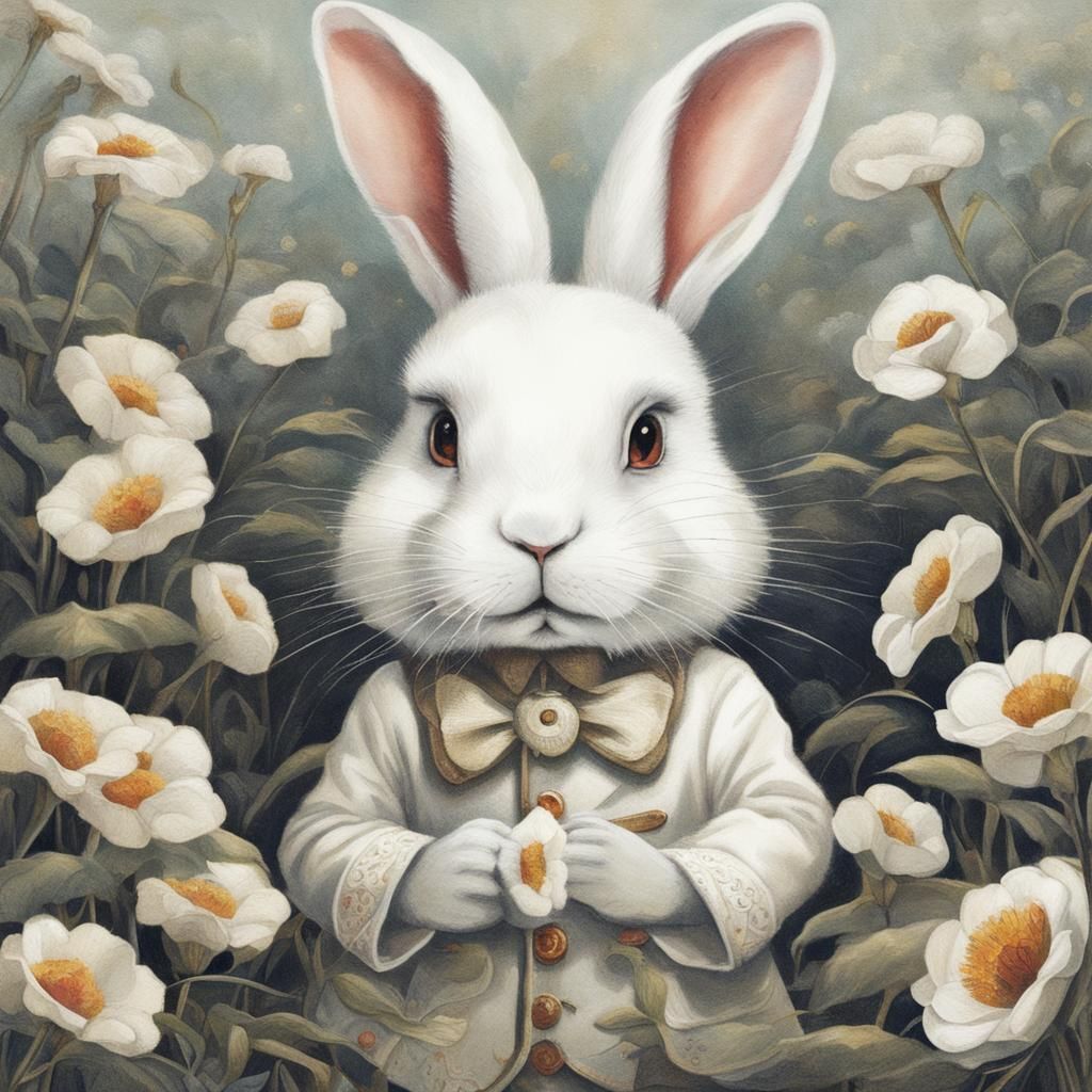 Simple Image of a White Rabbit
