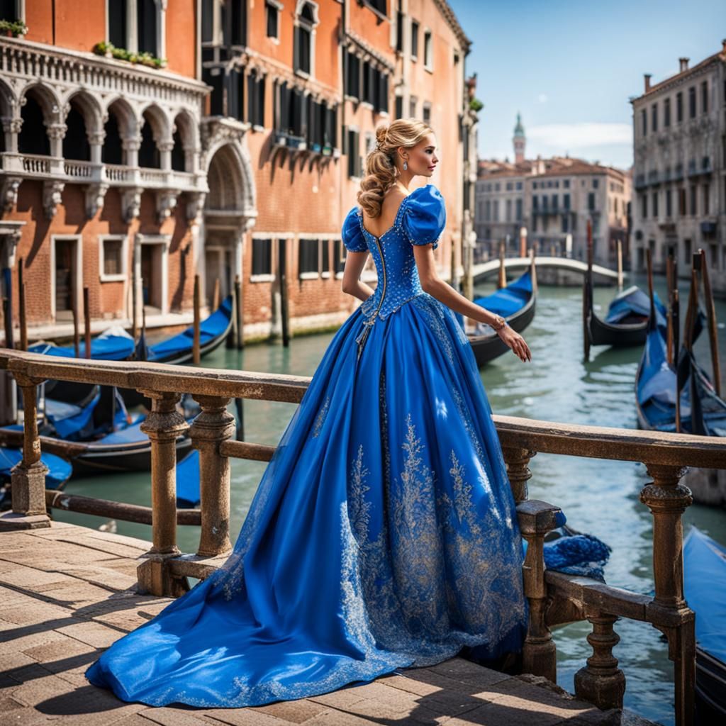 Blonde Princess in Blue Gown, Venice