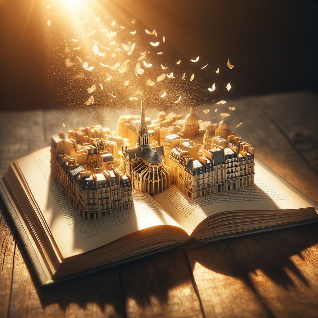 Miniature Paris Cityscape Unfolds From Open Book
