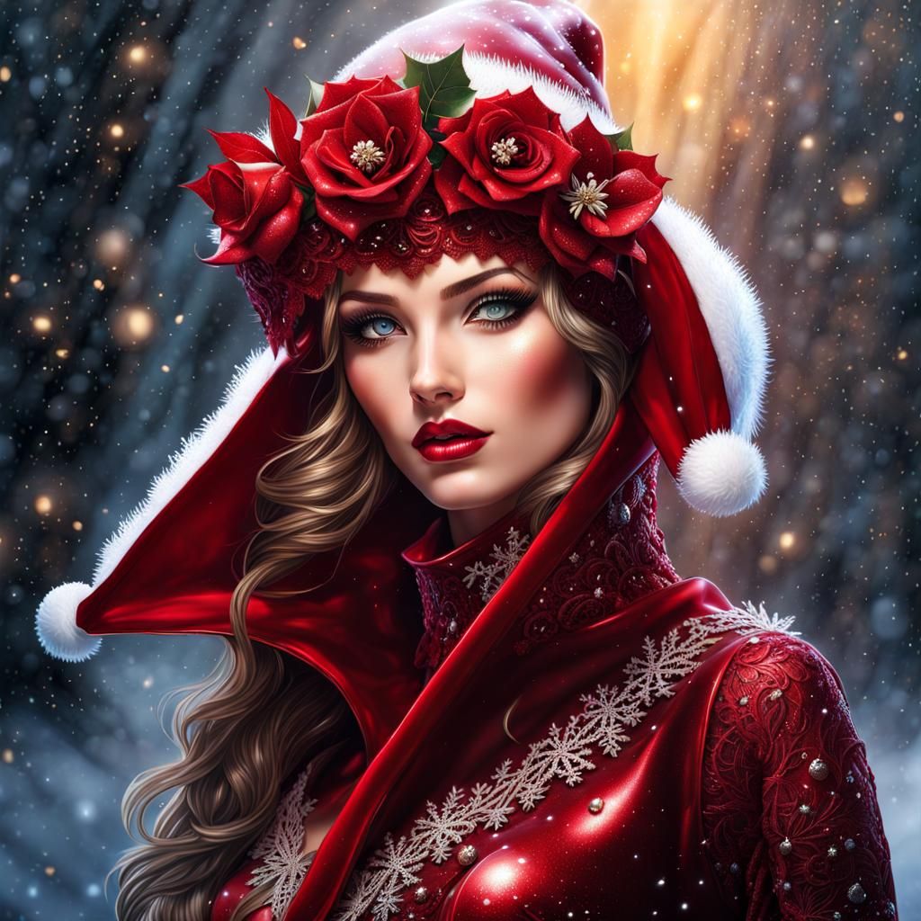 Christmas Elf Portrait in Fantasy Art Style