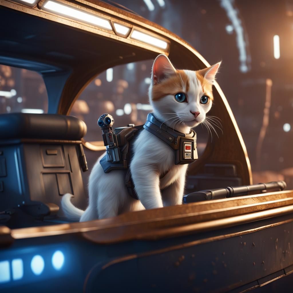 Fantastical Creatures Ride in a Galactic Cruiser