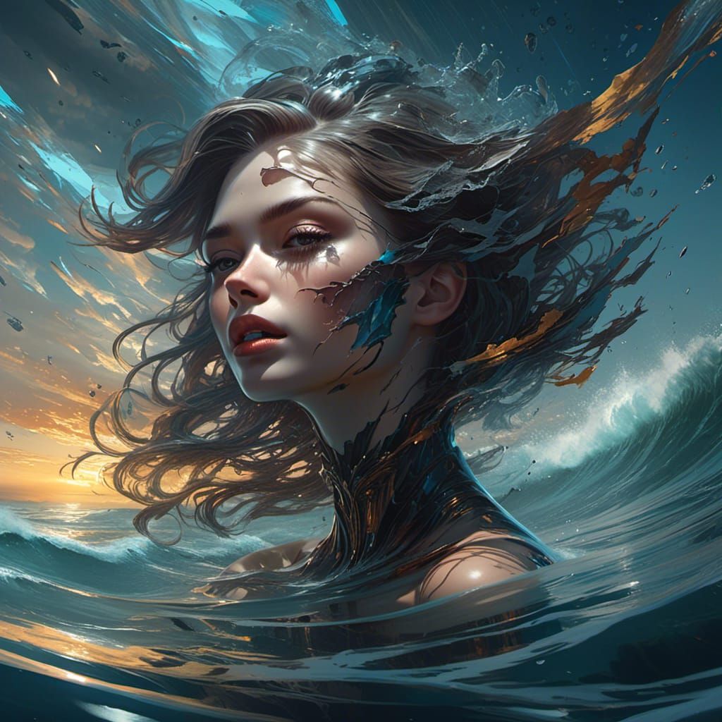 Fractured Face Impression in Rough Sea