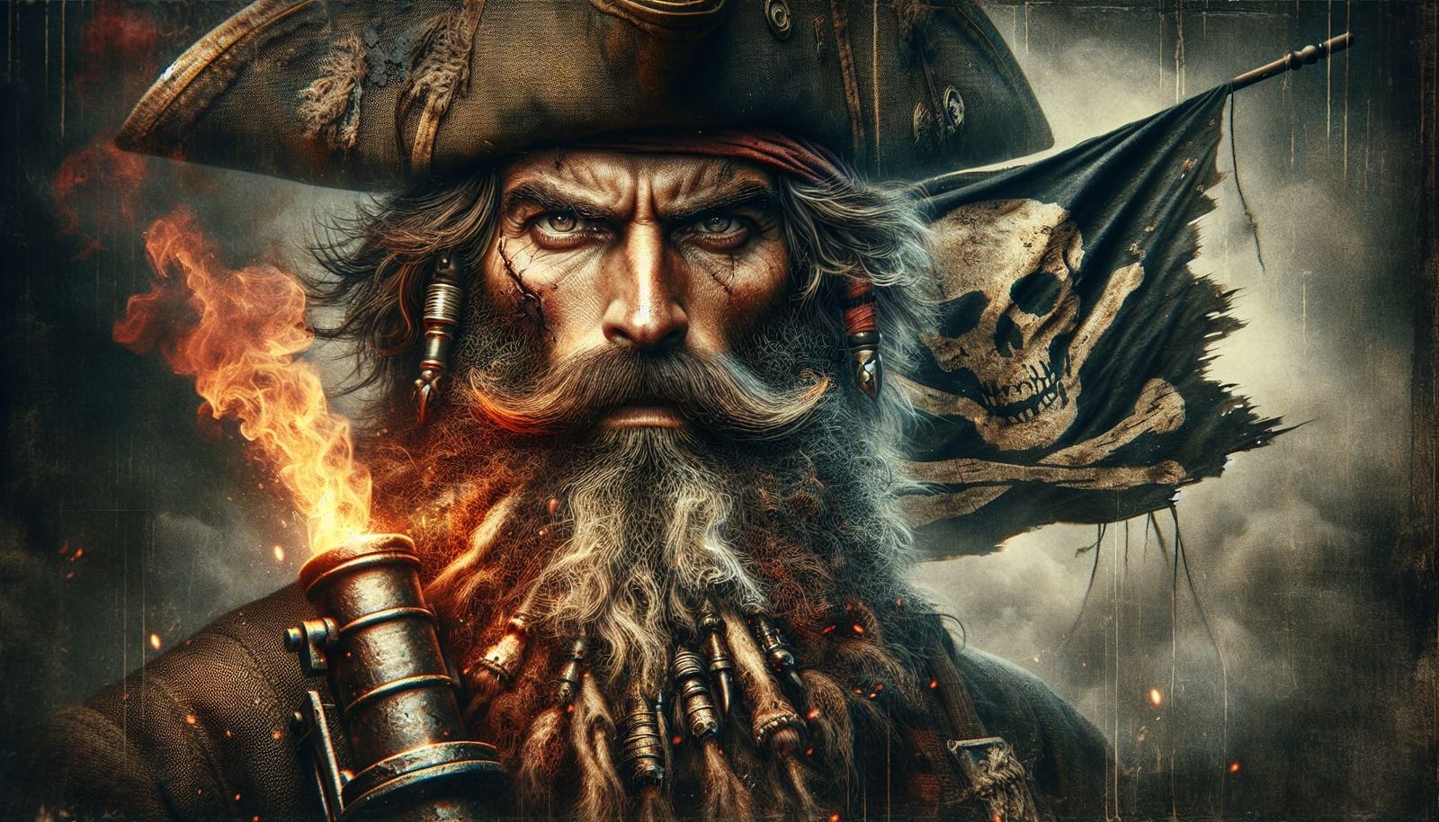 Fearsome Pirate Master in Cyberpunk Digital Art