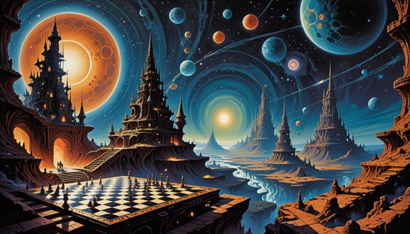 Ethereal Cosmic Chessboard in Infinite Universe Perspective