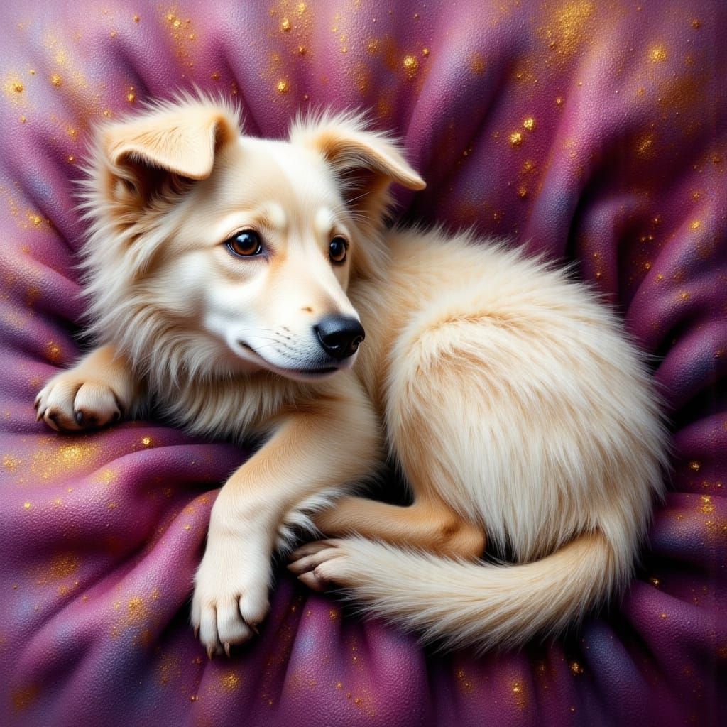 Ragdoll and Dog as Impasto Oil Painting