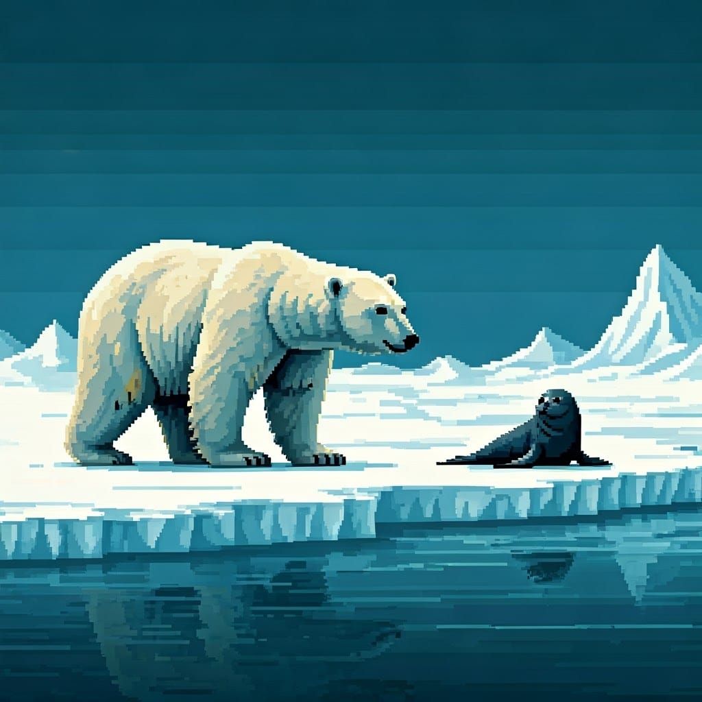 polar bear and a seal