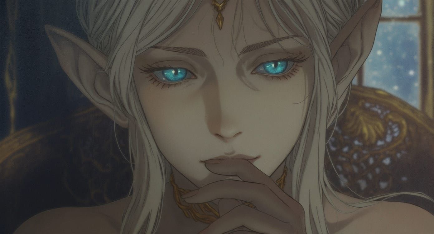 Mystical Woman With Piercing Eyes in Muted Tones