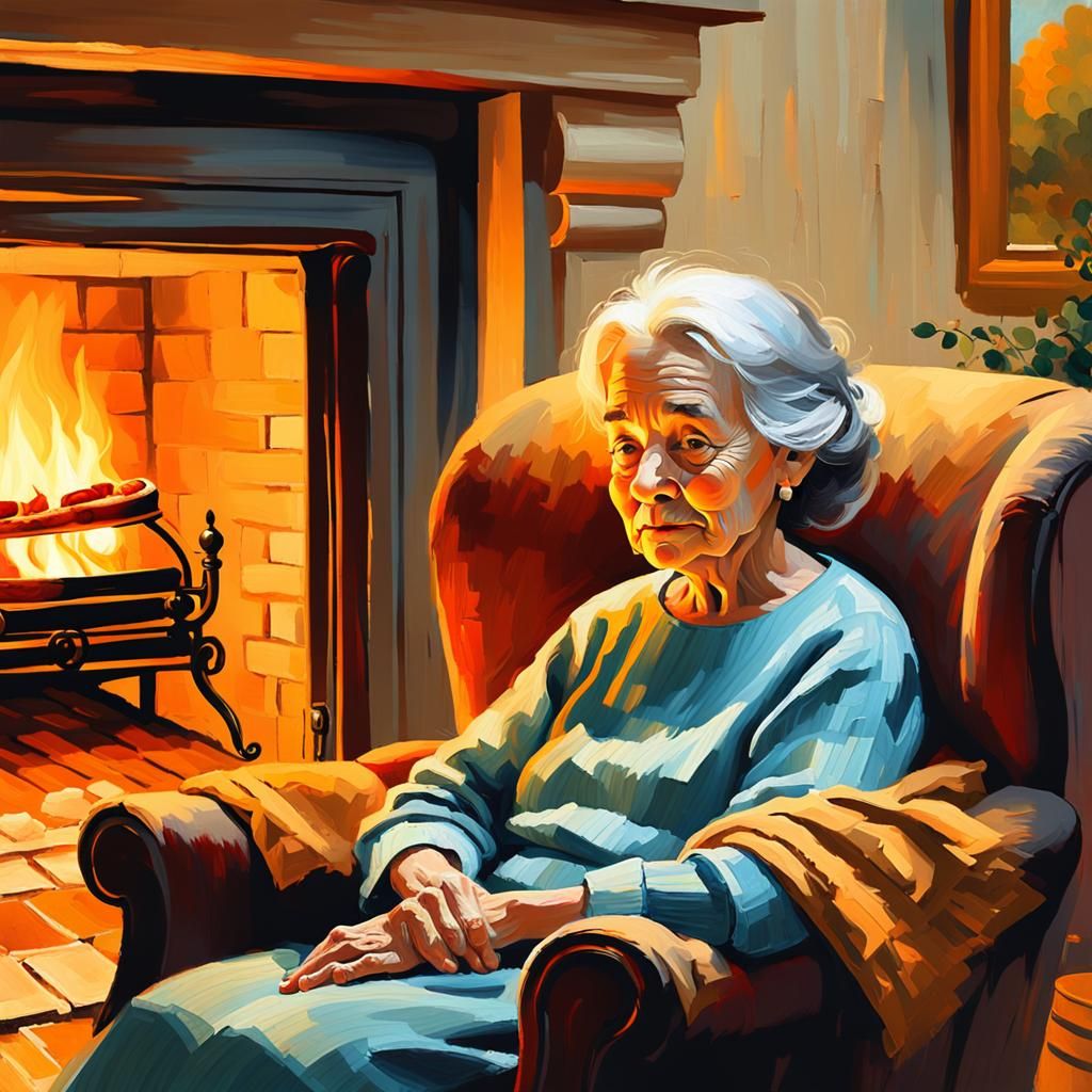 Impressionist Portrait of a Kind Old Lady