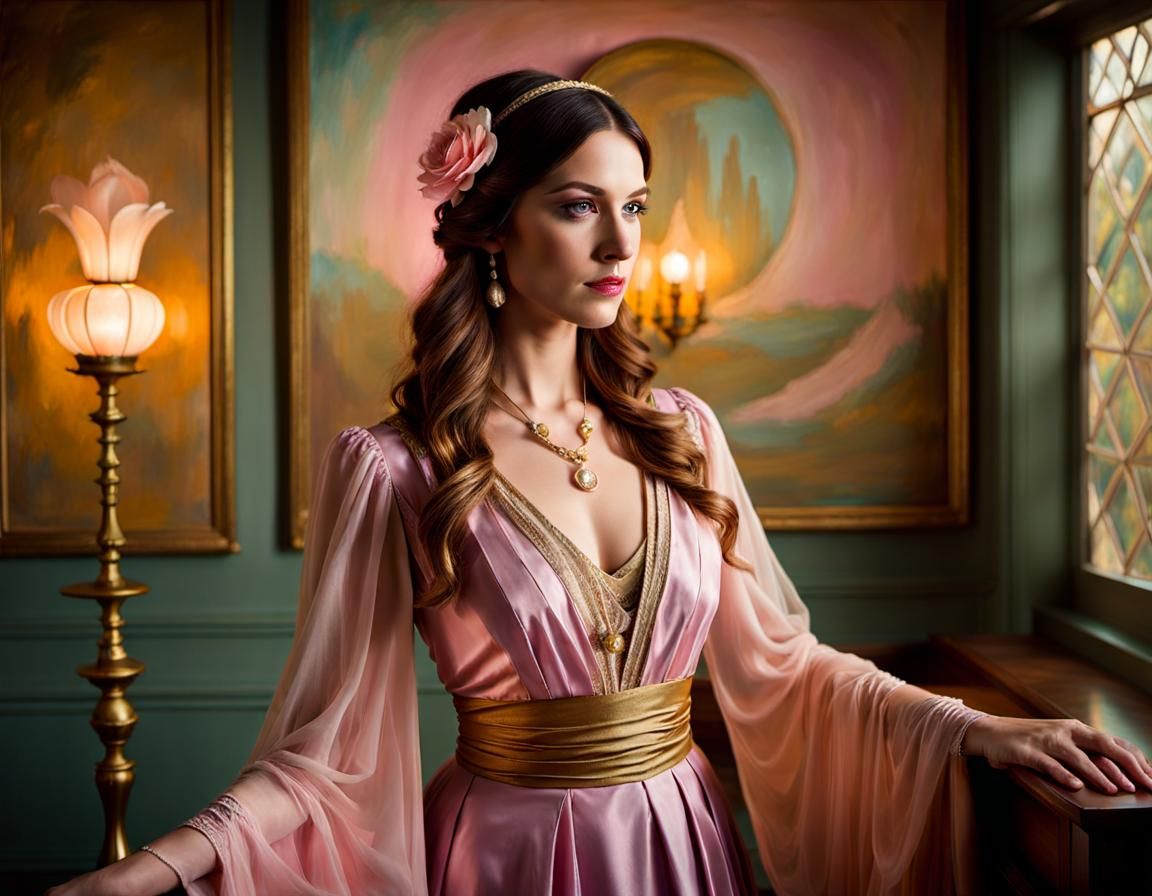 Impressionistic Fortune Teller in Pink Hues