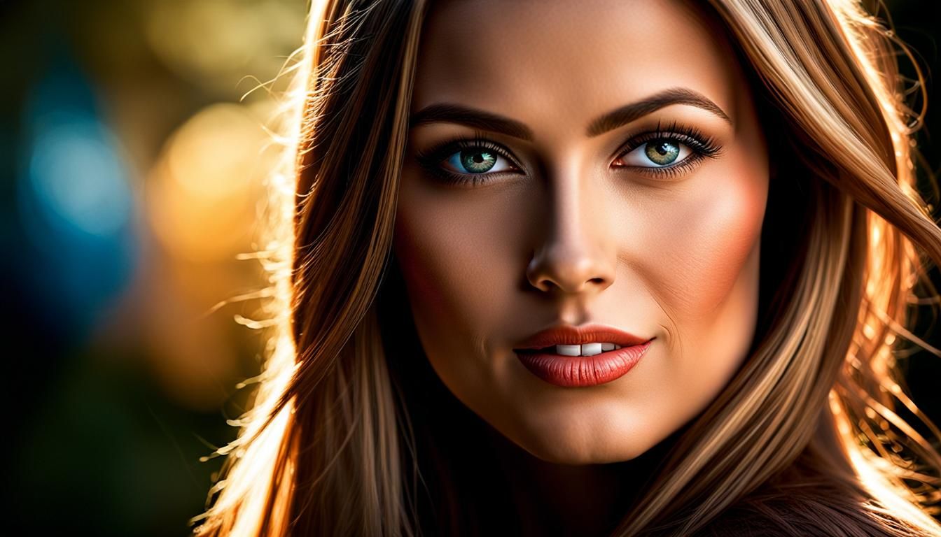 Gorgeous Woman with Multicolored Hair in HDR