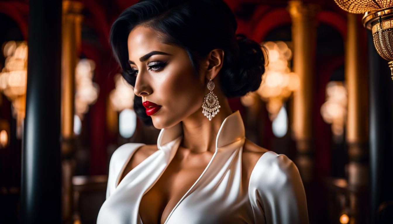 Latina in Silk: Spy Fiction Photograph