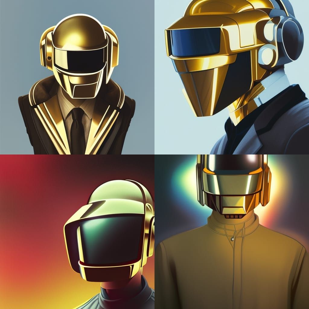 Daft Punk Portrait in Art Nouveau Style
