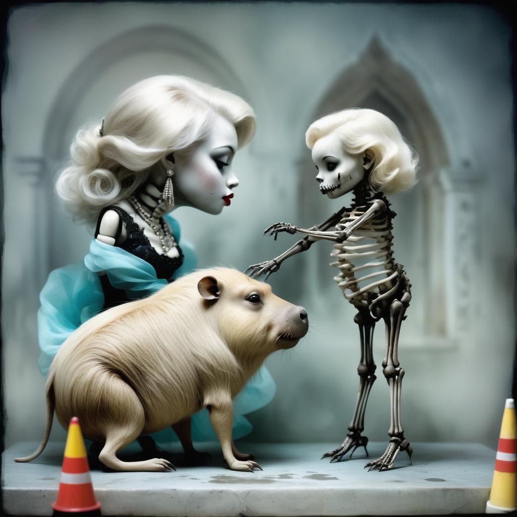 Giant Capybara and Marilyn Monroe Photograph