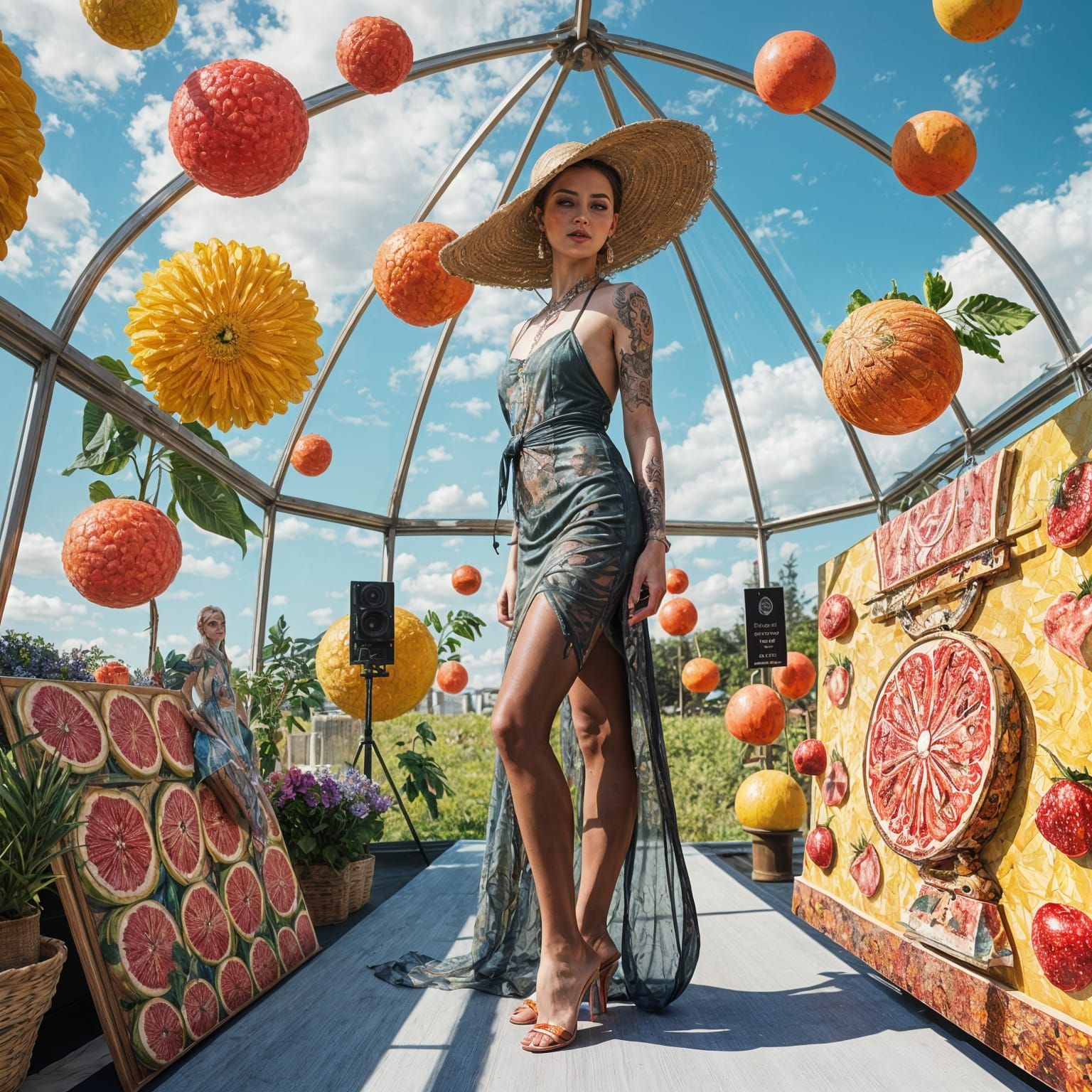 Fashionista Catwalk Presentation in Gouache Style