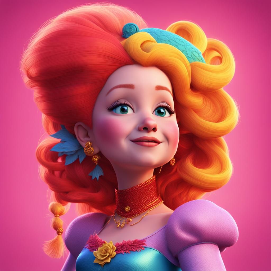 Cindy Lauper as Disney Princess: 3D Digital Art