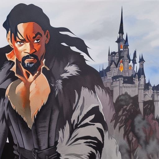 Castlevania Scene in Gouache and Watercolor