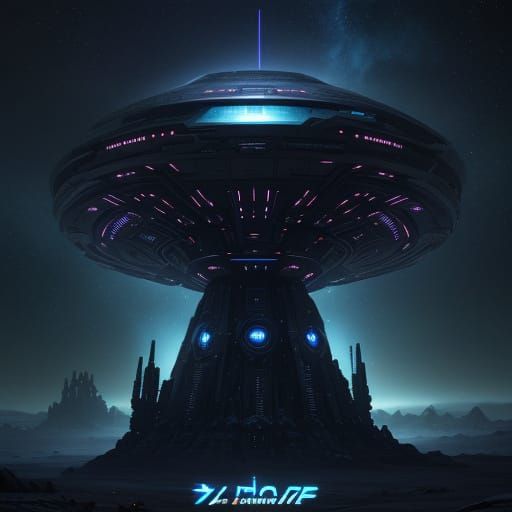 Sci-Fi Book Cover: Alien Structure Near Black Hole