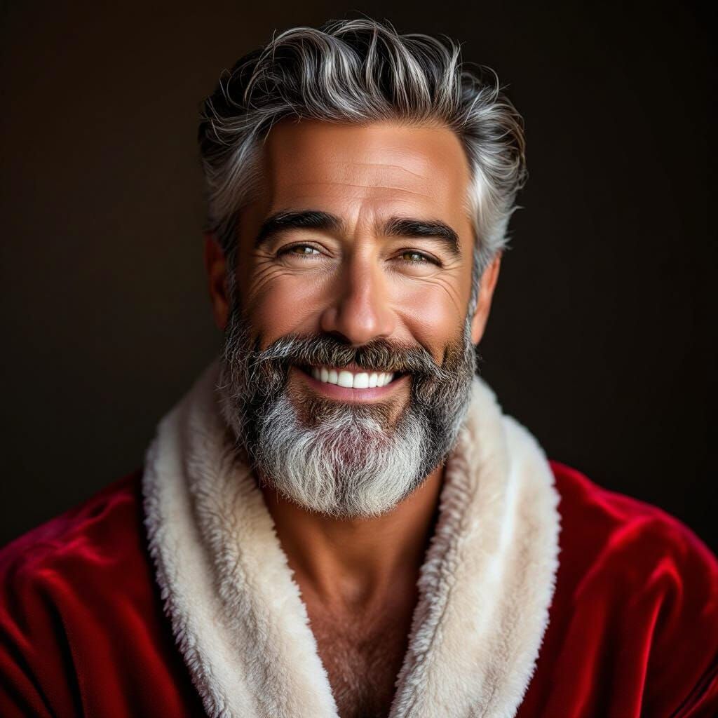 Handsome Gentleman in Red Velvet Robe