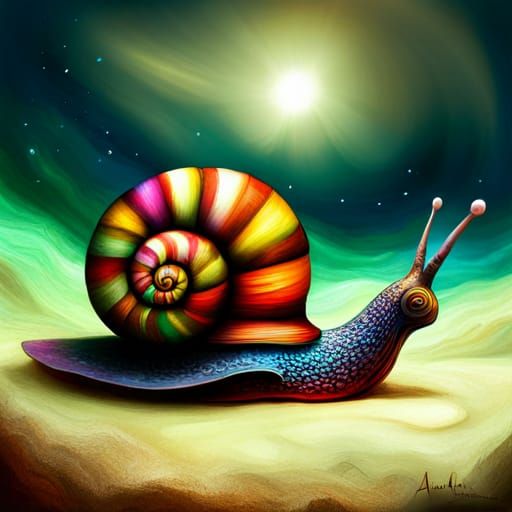 Magical Snail in Detailed Matte Painting
