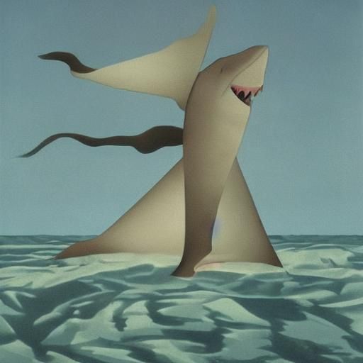 Sleepwalking Shark Wags Tail: Surreal Art