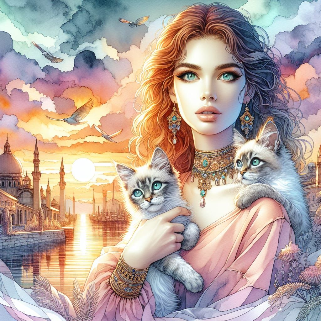 In the presence of a vibrant woman in her thirties, exuding an aura of youthfulness, adorned with luscious auburn-brown ...