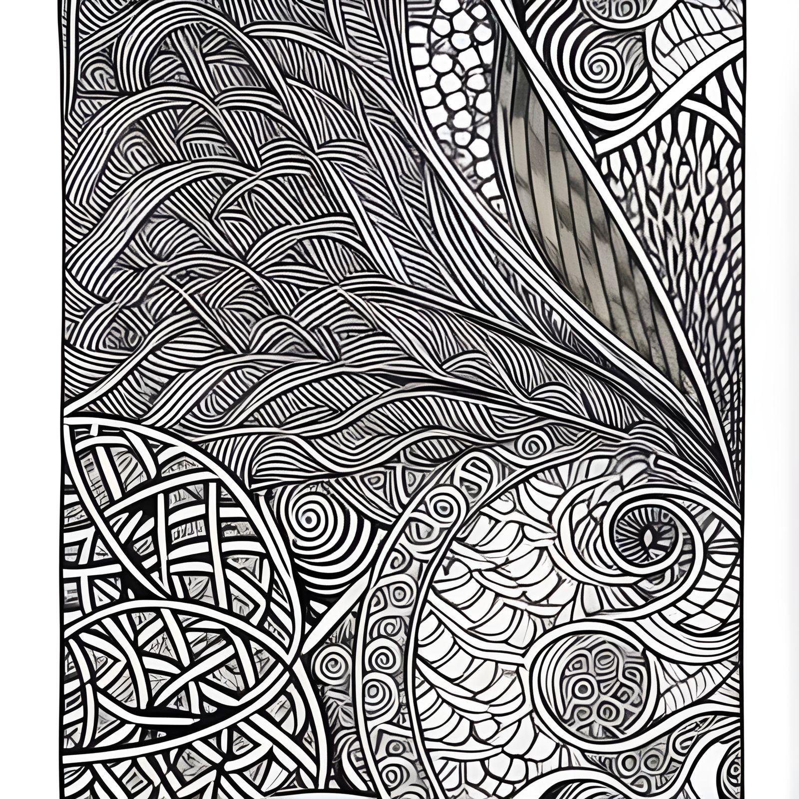 Art Nouveau Line Patterns in Anime Style