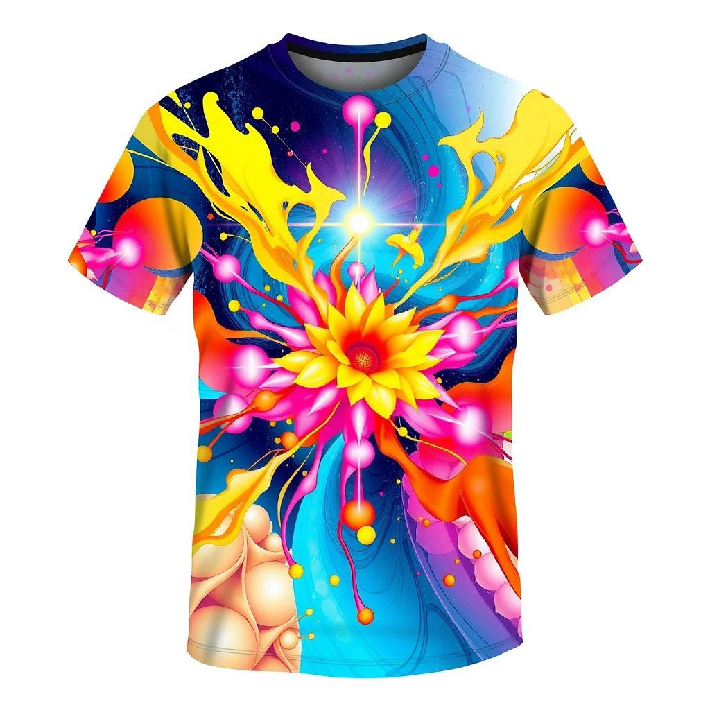 Futuristic T-Shirt Design with Abstract Swirls