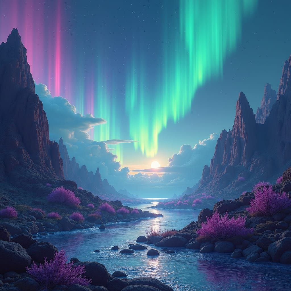 Daytime Auroras in a Mystical Realm