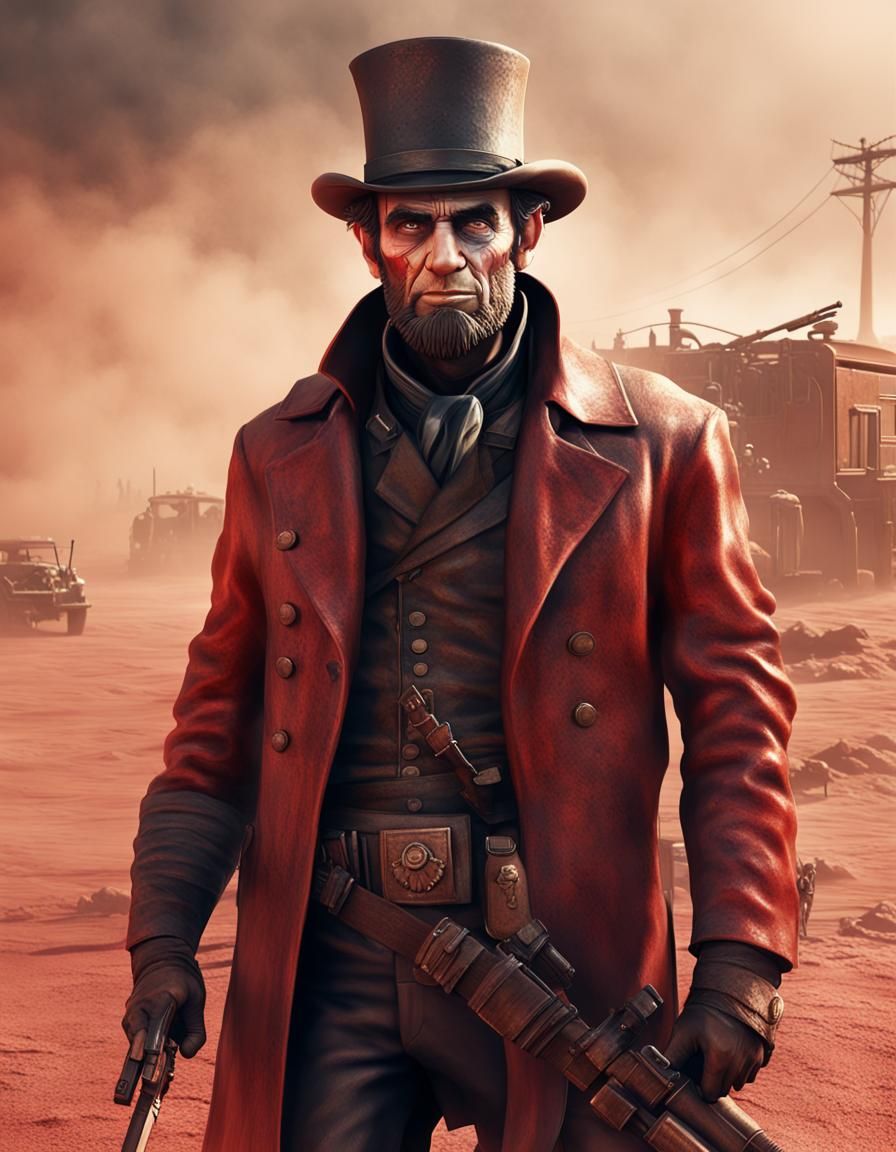 Post-Apocalyptic Abraham Lincoln in Mad Max Style