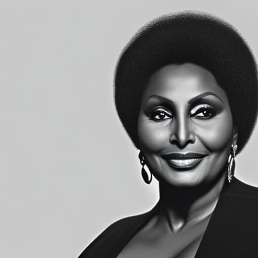 Pam Grier Portrait: Gothic Horror Hyperrealism