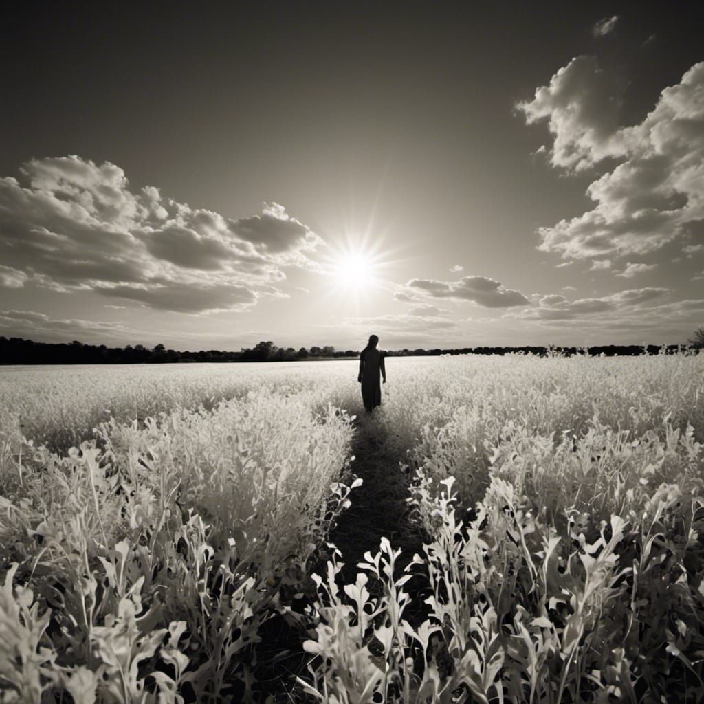 Infrared Sun in Blotched Ink Style