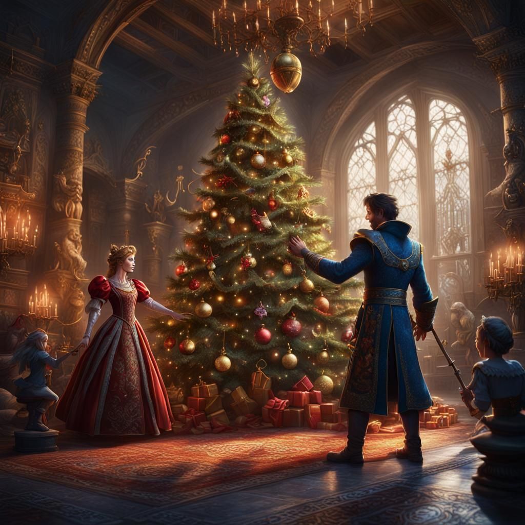 Prince Battles Sorcerer to Save Christmas Tree Princess