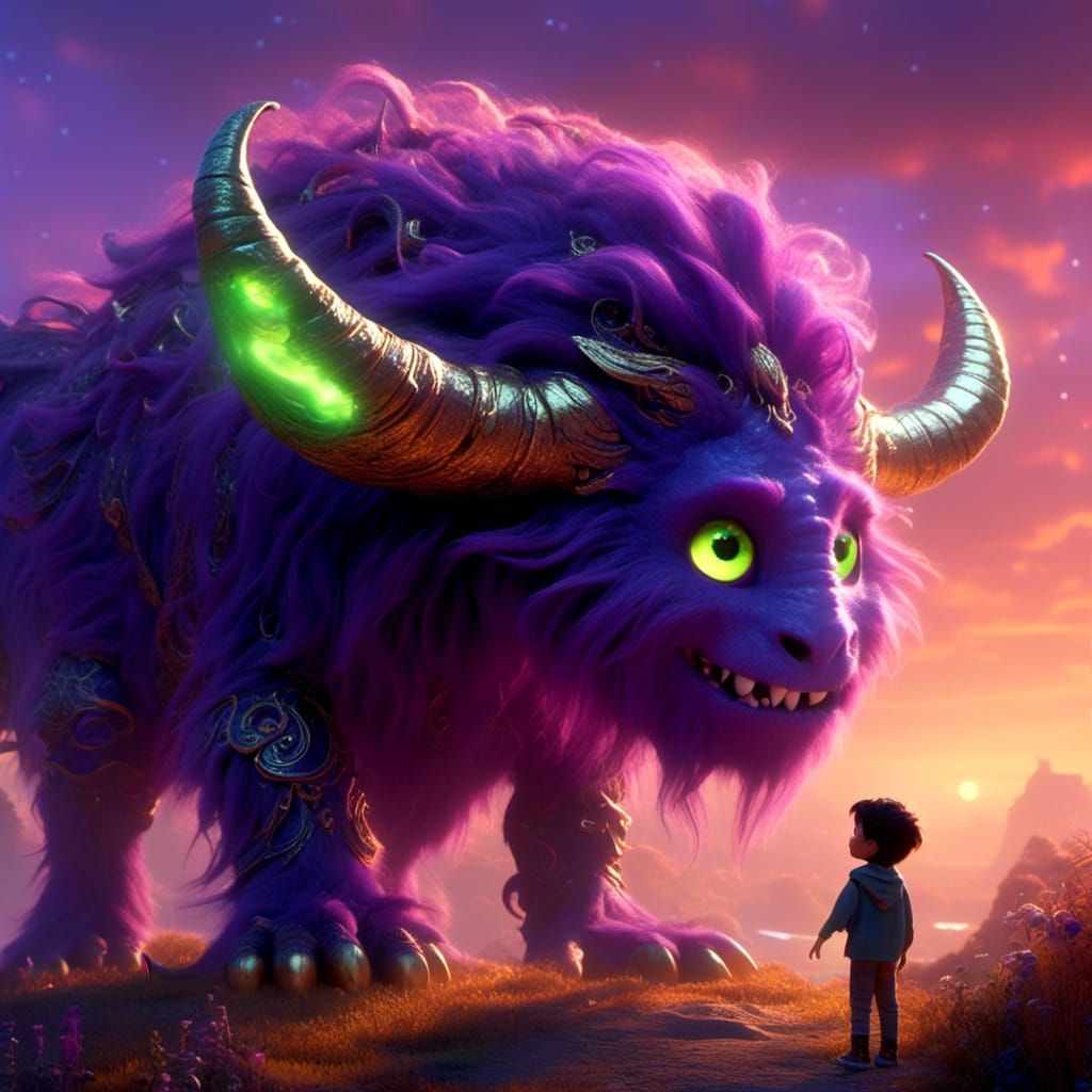 A little boy and his imaginary friend